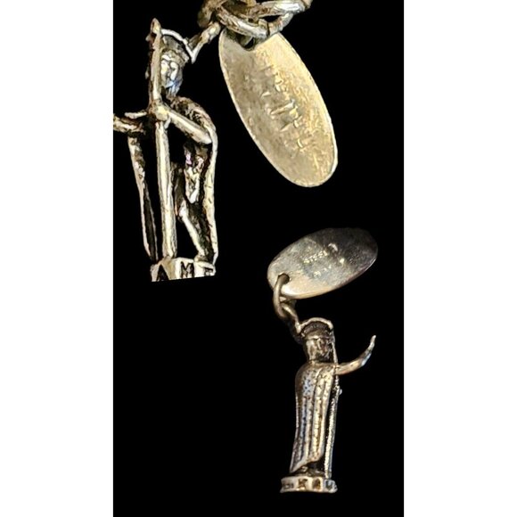 Vintage MONET 7" Sterling Silver 925 Charm Bracelet With 13 Charms Travel THEMED - Picture 14 of 16